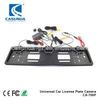 Colour CMOS car license plate back view camera with parking sensor for Europe